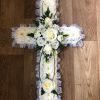 White Cross with Coloured Corsage