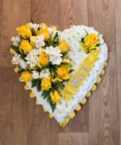 Alternative view of White Heart with Coloured Corsage