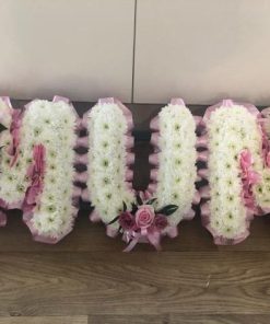 White Letters with Coloured Corsage